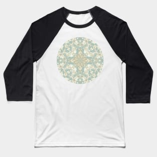 Soft Sage & Cream hand drawn floral pattern Baseball T-Shirt